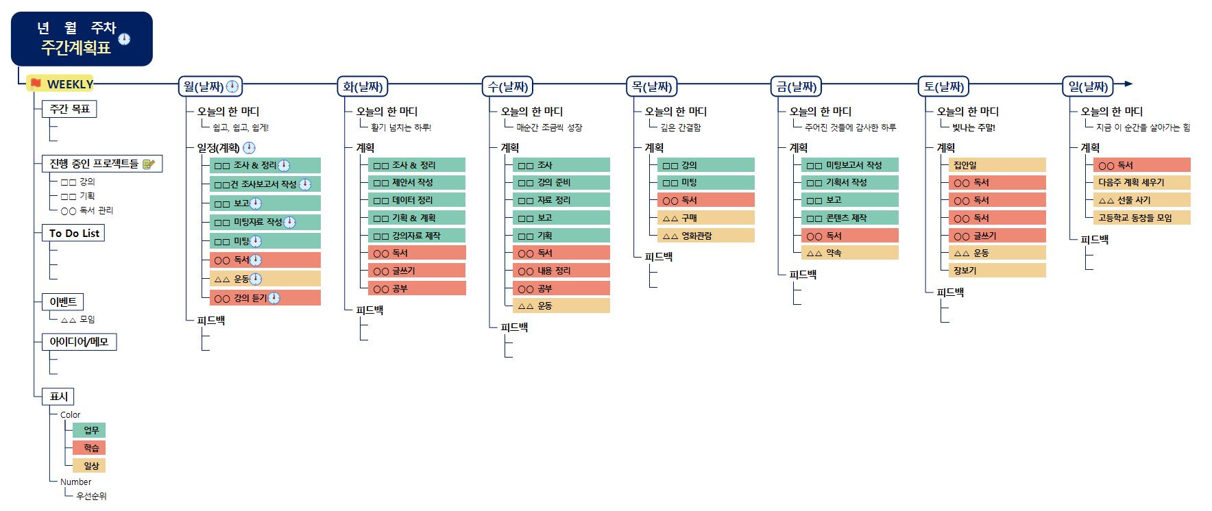 주간계획표  이미지
